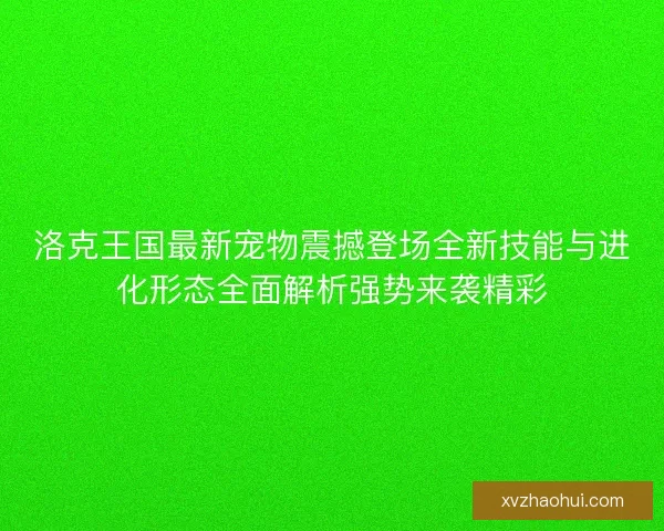 洛克王国最新宠物震撼登场全新技能与进化形态全面解析强势来袭精彩