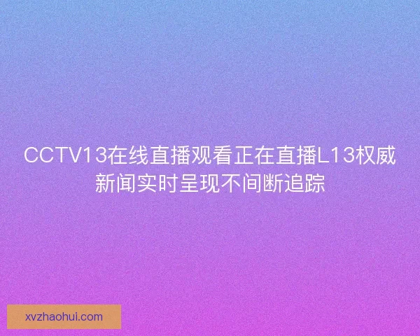 CCTV13在线直播观看正在直播L13权威新闻实时呈现不间断追踪 CCTV13在线直播观看正在直播L13权威新闻实时呈现不间断追踪