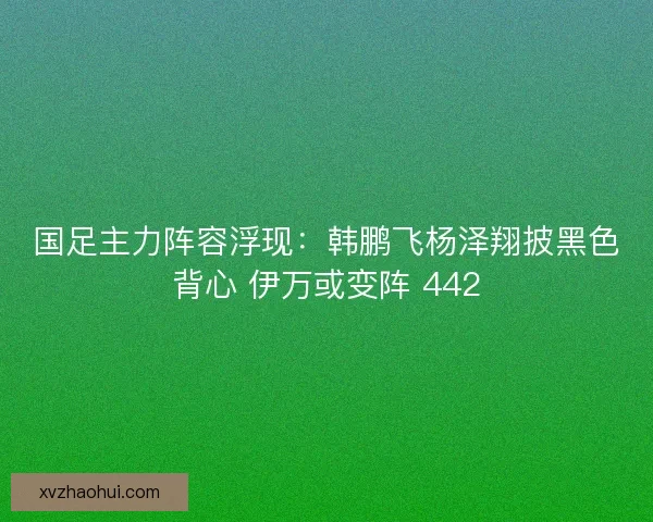 国足主力阵容浮现：韩鹏飞杨泽翔披黑色背心 伊万或变阵 442