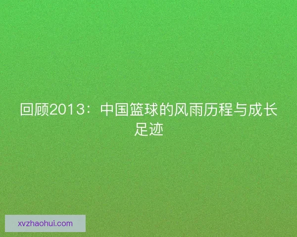 回顾2013:中国篮球的风雨历程与成长足迹 回顾2013:中国篮球的风雨历程与成长足迹