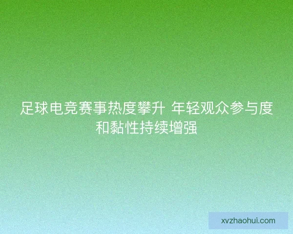 足球电竞赛事热度攀升 年轻观众参与度和黏性持续增强 足球电竞赛事热度攀升 年轻观众参与度和黏性持续增强