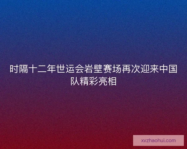 时隔十二年世运会岩壁赛场再次迎来中国队精彩亮相 时隔十二年世运会岩壁赛场再次迎来中国队精彩亮相